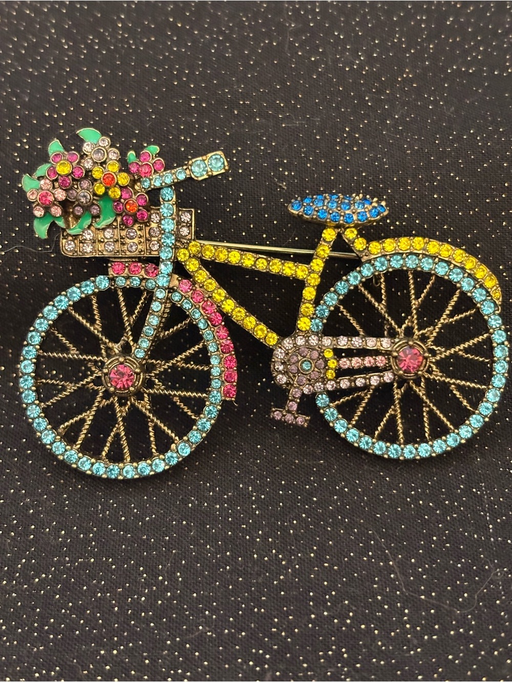 Beautiful Bright and Cheerful Bike w/ Flower Brooch
